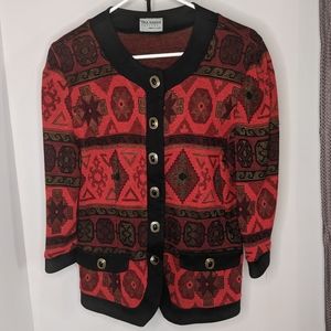 Tina Barrie patterned button down cardigan